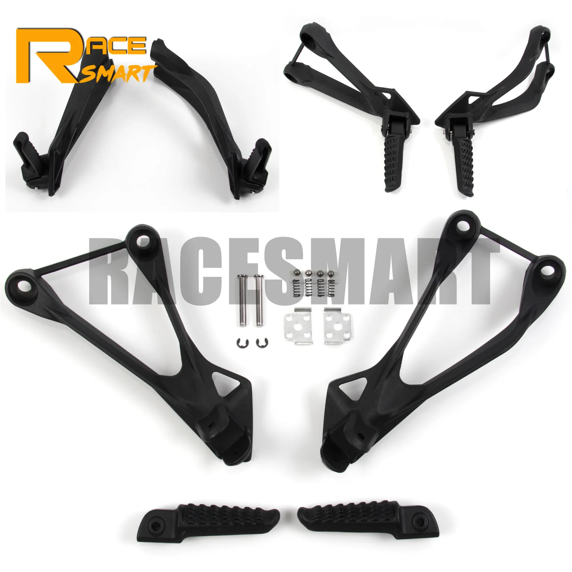 Задние подножки для мотоцикла, подножка для ног KAWASAKI ZX-6R NINJA 2005 2006 2007 2008 Rearset, серебристый, черный