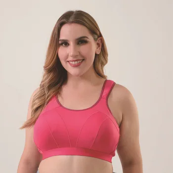 

Plus Size Women Sports Bra Wireless Wide Shoulder Strap No Steel Ring Quick-drying Shockproof Yoga Fitness Vest Bra 90 120 D E F