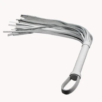 Sexy white real leather Handcuffs Bondage Ankle Cuffs Flirt Whip Under Bed Toys Erotic restraints fetish Sex Toys For Couples 5