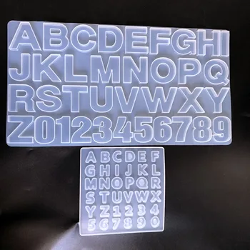 

Transparent alphanumeric epoxy resin for DIY jewelry pendant making tools silicone mold