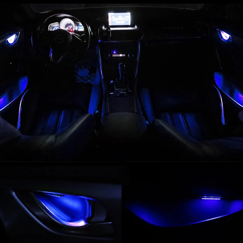 

4pieces LED Atmosphere Light Auto Interior Inner Door Bowl handle Armrest Light Car Door Interior Light Decorative Lamp