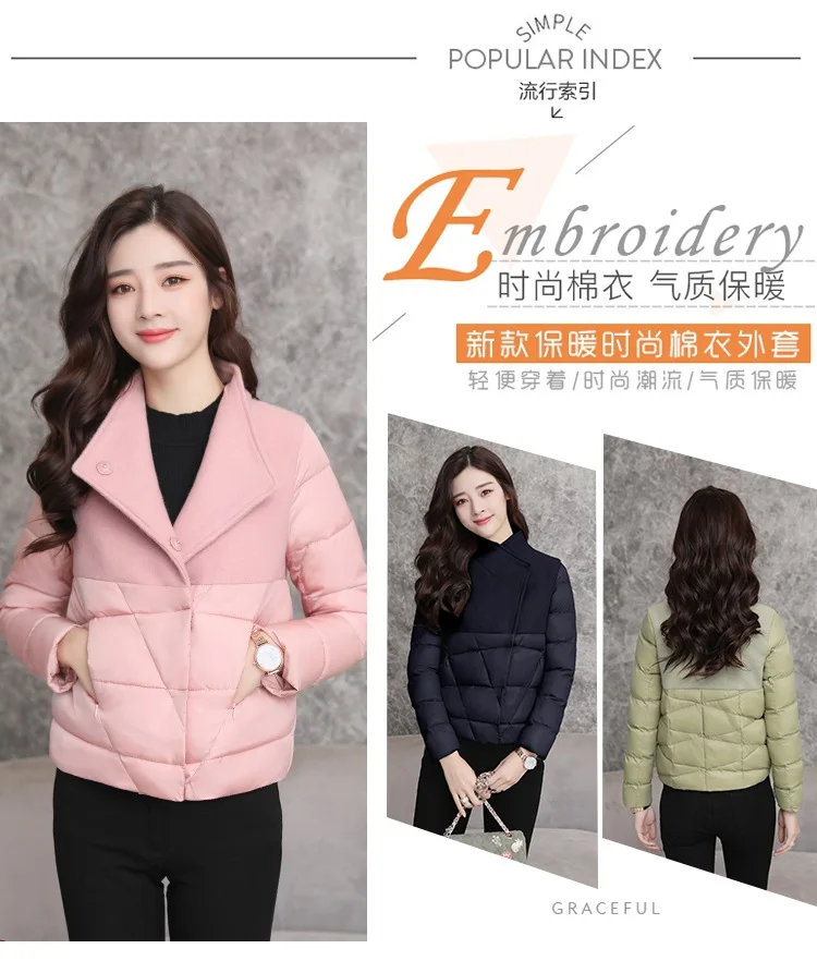 Y9586 стиль, корейский стиль, свободное хлопковое пальто, плотное, плюс бархат, маленькая куртка с хлопковой подкладкой, пальто