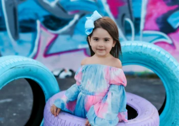 

baby girls Fall / winter dress Girls tie dye dress girl cloud skirt with bow