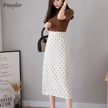 

Fitaylor Vintage Women Polka Dot Black Skirt New Spring Summer Female High Waist Medium Pencil Skirts Ladies Streetwear Skirts