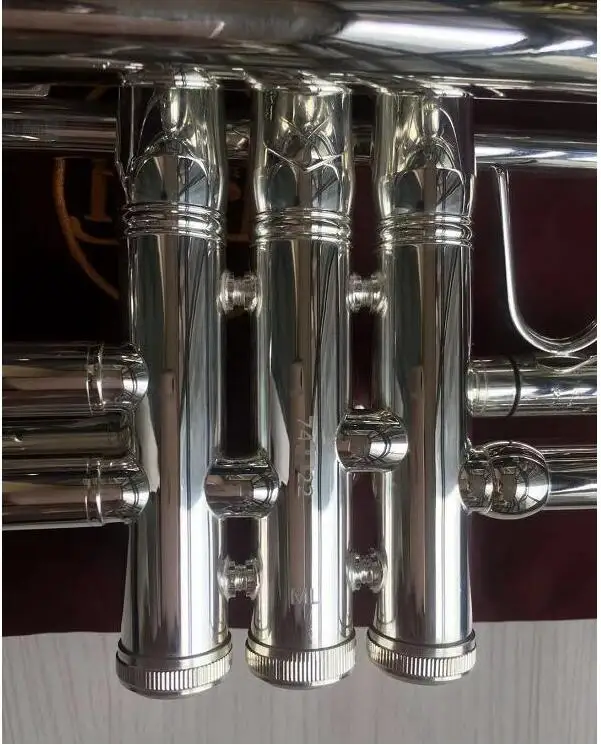 Trumpet Model 37 Silver Plated LT180S-37 Trumpet Instrument with Original Blue Case