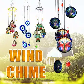 

4 Style Memorial Lucky Eye Wind Chimes Dream Catcher Pendants Amulet Home Window Hanging Decor Blessing Protection Gift
