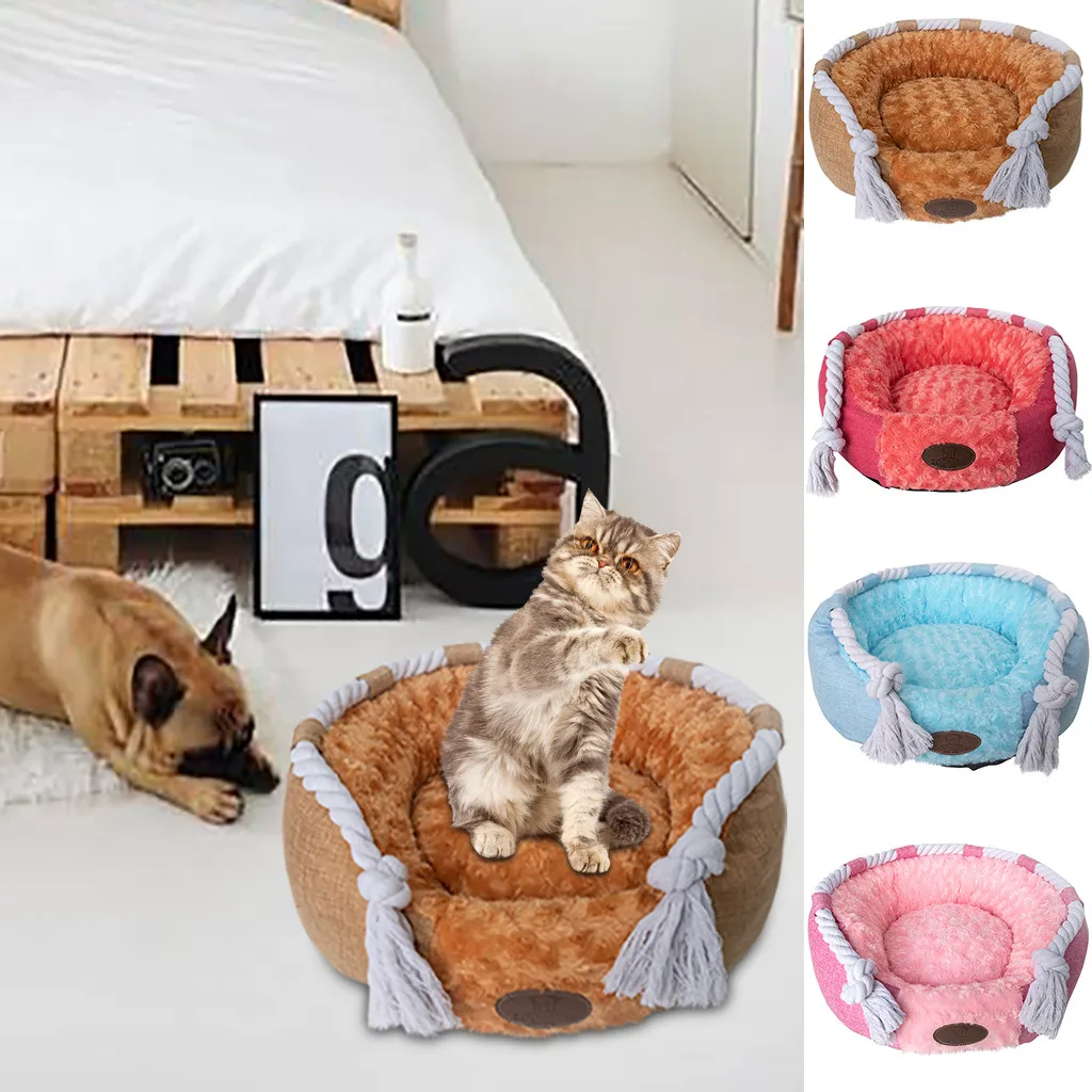 Pet кровать диван для собаки щенок коврик для кошек съемный моющийся плюшевый будка для собак подстилка для домашних животных глубокий сон удобные кровати для кошек J50