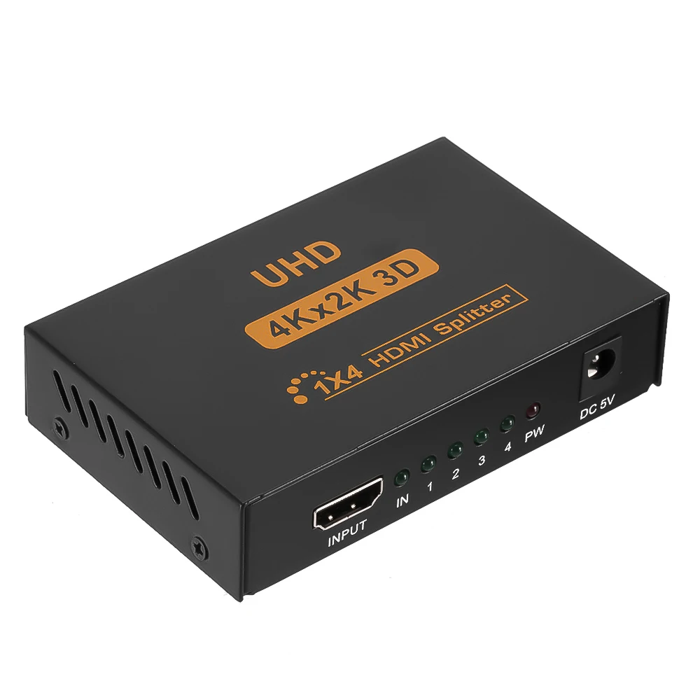 1x4 Kebidu 4K HDMI сплиттер Full HD 1080p видео HDMI переключатель 1X2 1X4 двойной дисплей для HDTV DVD PS3 Xbox - Цвет: 1x4