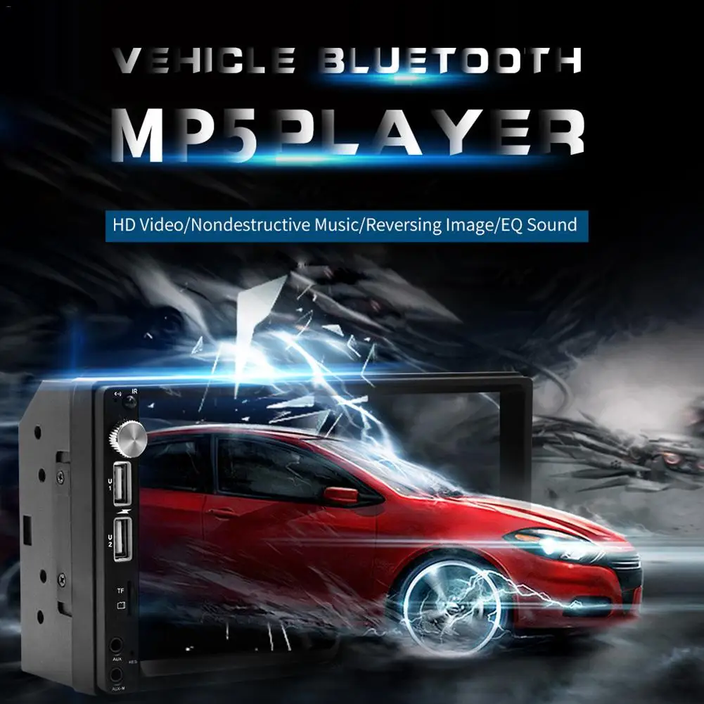 7 дюймов 2 Din HD Автомобильный Mp5 плеер Bluetooth стерео радио сенсорный экран плеер для IOS/Android телефон Зеркало Ссылка заднего вида монитор