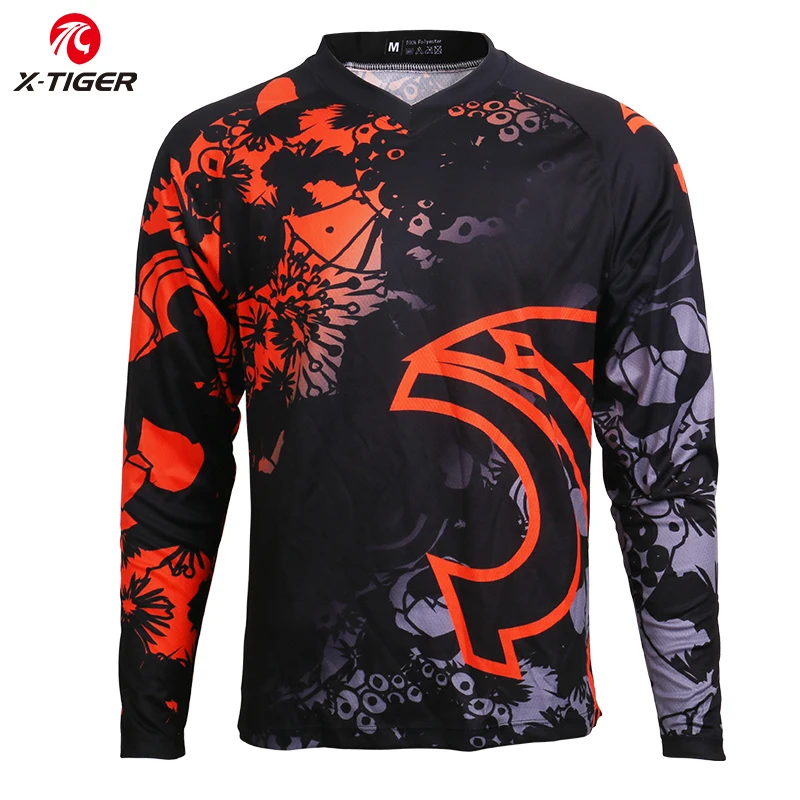 

X-Tiger Downhill Jerseys Shirt Motocross Racing Sports Wear 100% Polyester Cycling Jerseys Quick-Dry Long Sleeve Bike DH Shirt