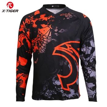 

X-Tiger Downhill Jerseys Shirt Motocross Racing Sports Wear 100% Polyester Cycling Jerseys Quick-Dry Long Sleeve Bike DH Shirt