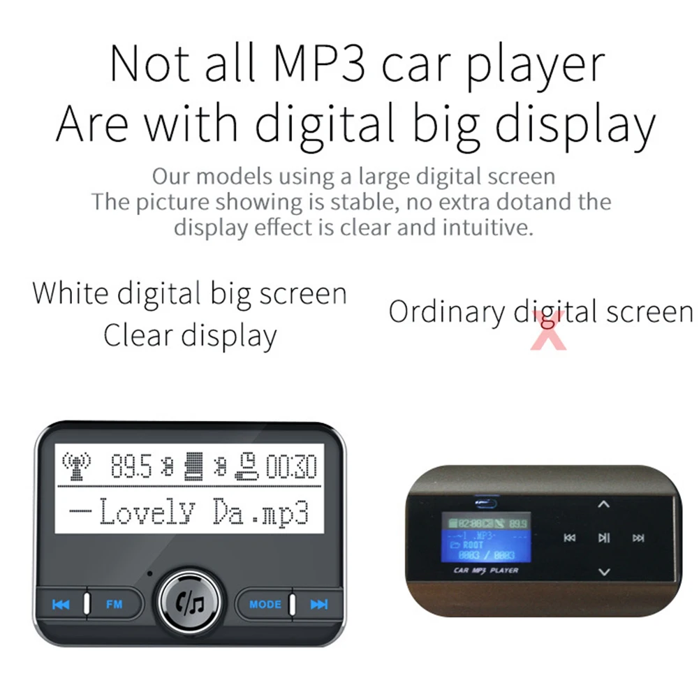 AUX вход Handsfree аксессуары 12 V-24 V стерео Bluetooth MP3 плеер fm-передатчик 2,4 дюймов экран автомобильное радио зарядное устройство музыка