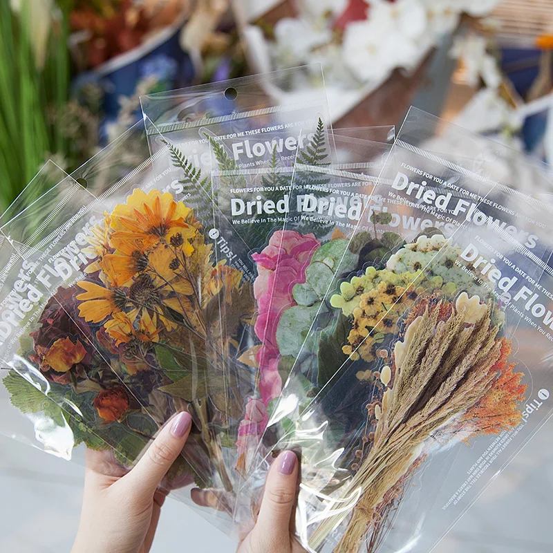 VanYi 6Pices/8 Designs Flowers Deco Stickers Scrapbooking Styling Bullet Journal Toy Aesthetic School DIY Stationery Stickers afbeelding