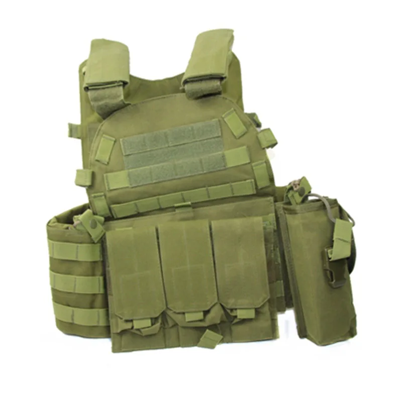 Green Тактический страйкбол военный жилет Molle Мультикам подсумок тела бронежилет пластина Перевозчик патронов нагрудная установка штурмовая Боевая охотничья Экипировка - Цвет: Green