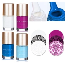 Nicole Diary 1 бутылка 9 мл стемпинг ногтей покрытие белый черный синий красный цветной дизайн ногтей печать рисунка лак
