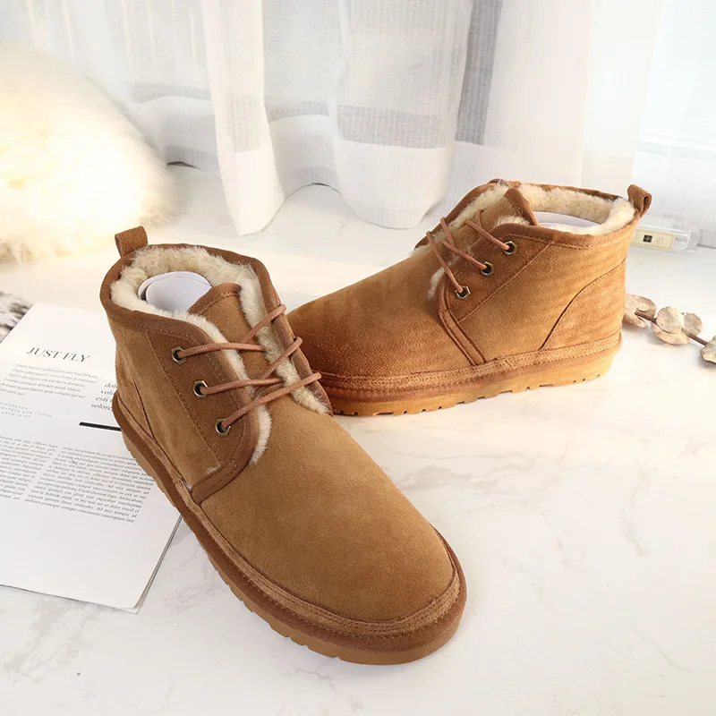 

Winter New Style Outdoor Snow Boots Men's Fur Warm Anti-slip Cotton Boots Wear-Resistant Low Top MEN'S Shoes Factory