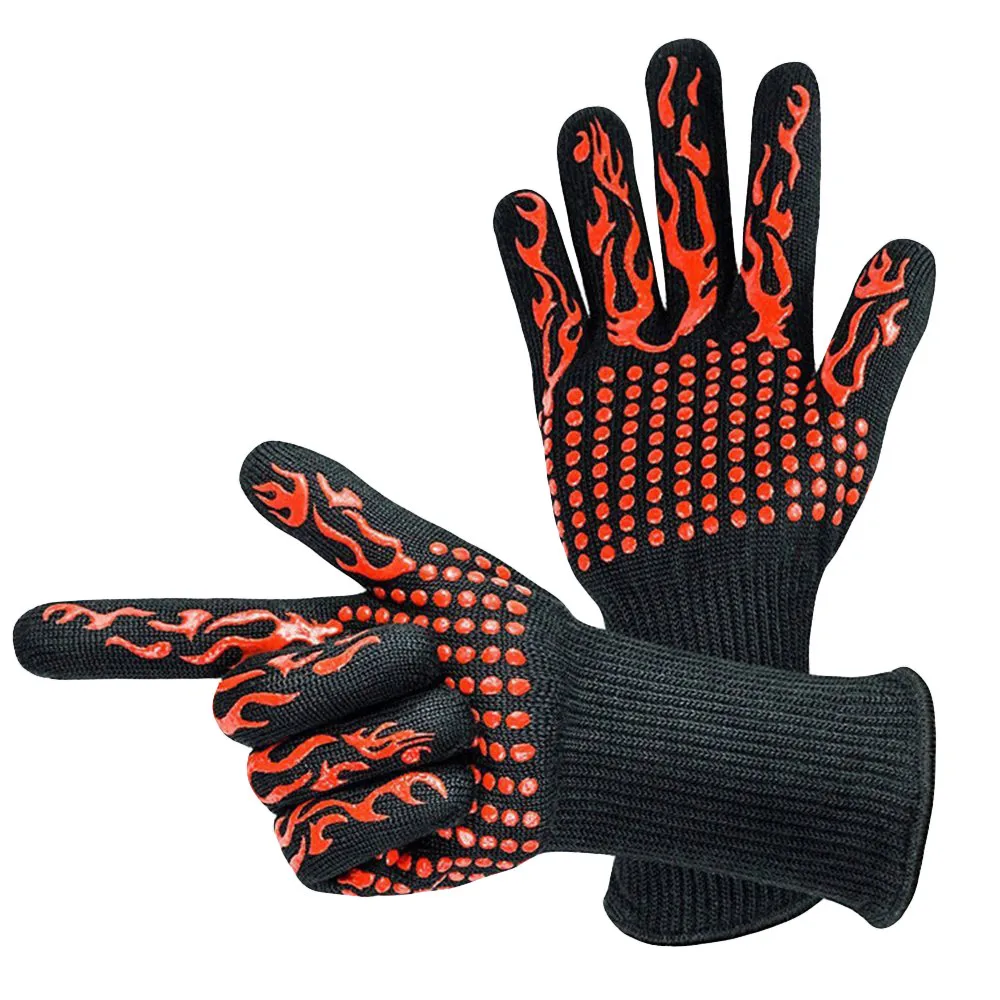 Bbq Grilling Cooking Gloves Extreme Heat Resistant Oven Welding Gloves For Kitchen Baking Bbq Accessories Portable Tools