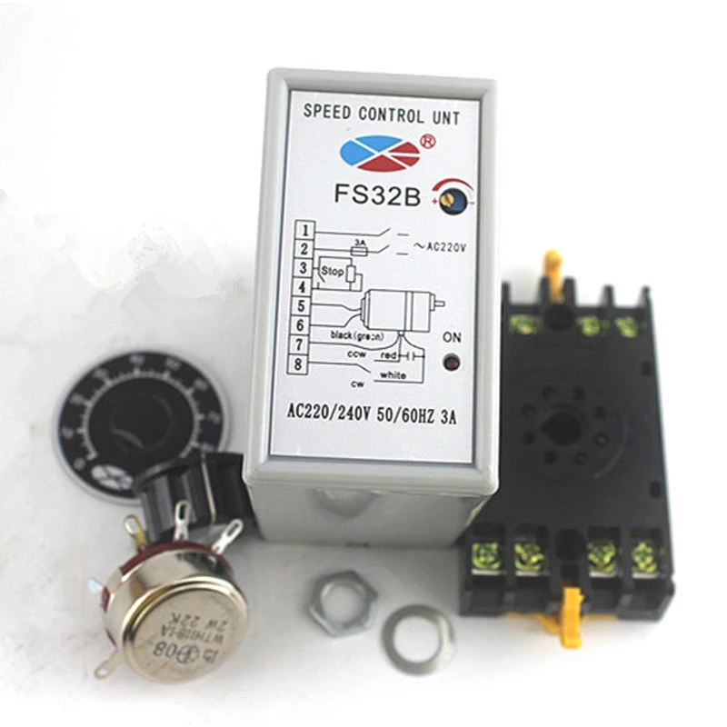 Controlador de Velocidade do Interruptor Rachado do Controlador do Motor da Fase Monofásica Fs32b 220 v ac Ss-32