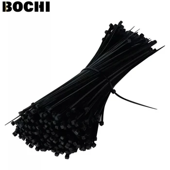 

Self-locking plastic nylon tie 100 PCS black 5X300cable tie fastening ring3X200 cable tie zip wraps strap nylon cable tie set