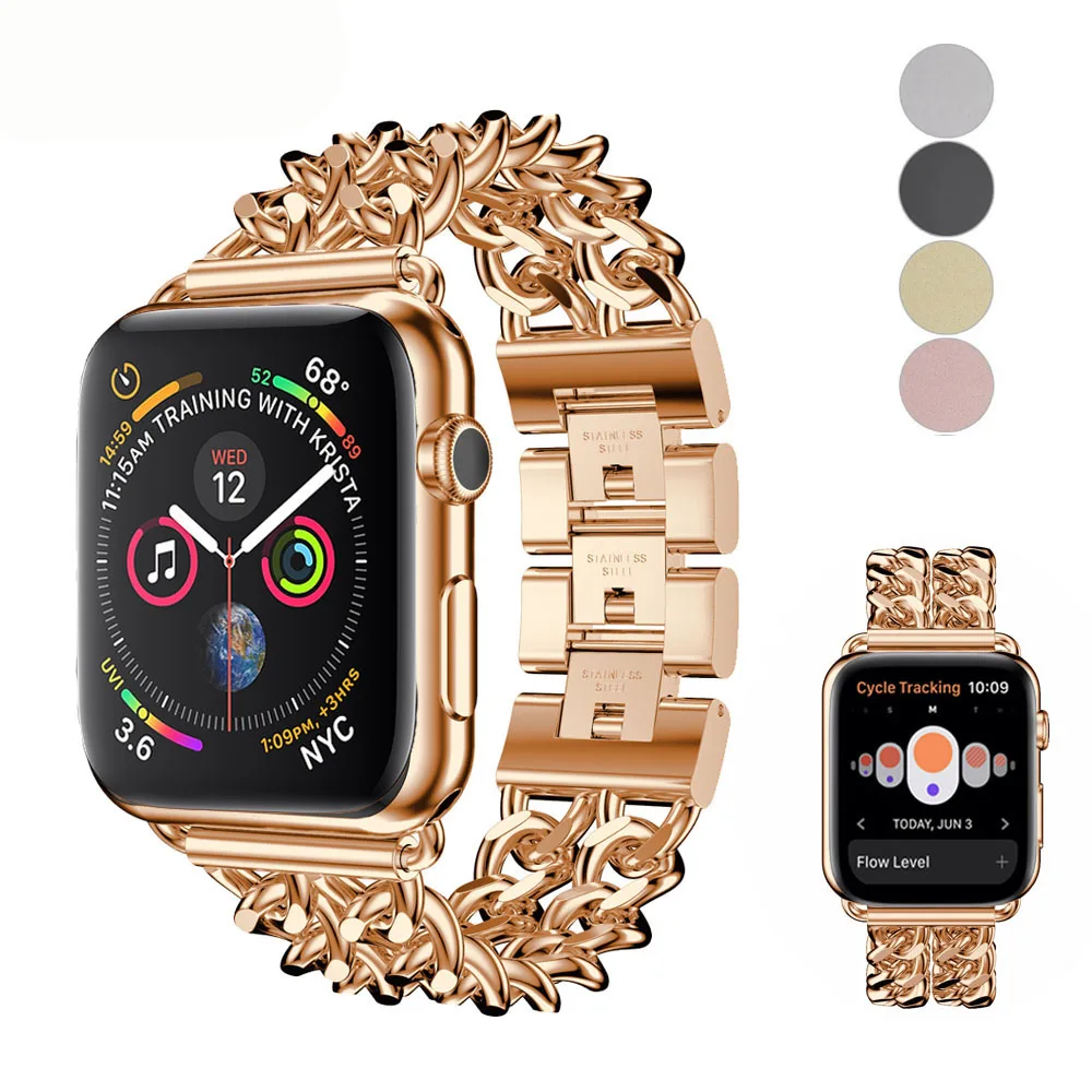 Соединяющий ремешок браслета для Apple Watch 4 band 44 мм 40 мм (iwatch 5) ремешок из нержавеющей стали 3 2 1 iwatch band 42 мм 38 мм