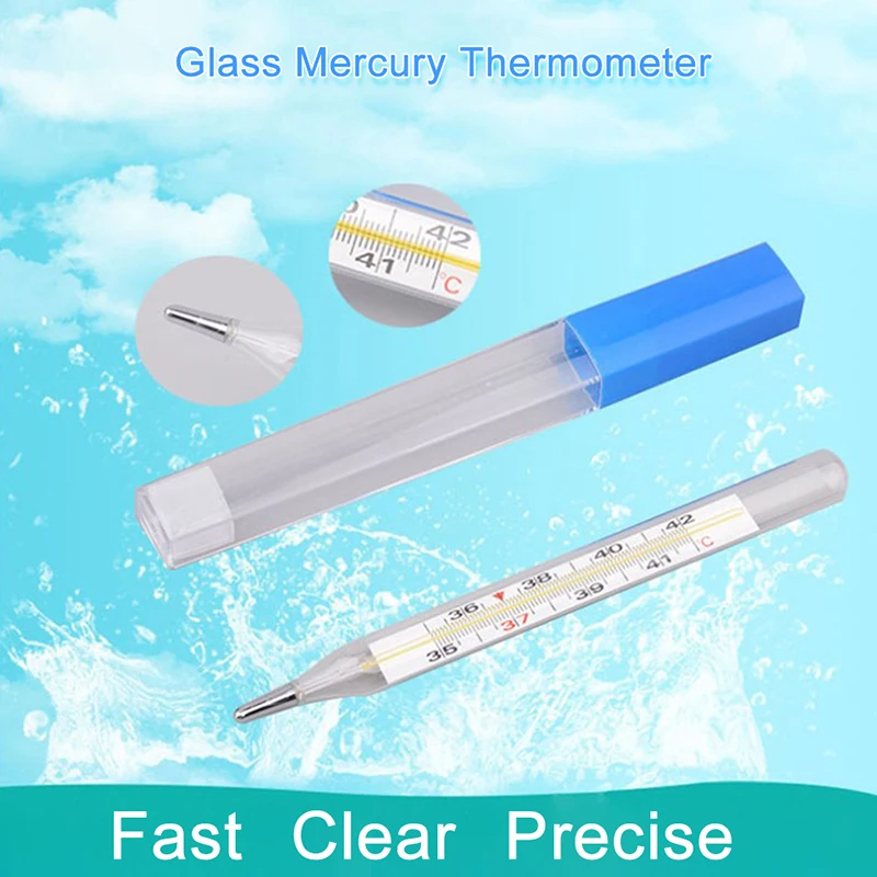 Large Size Screen Body Temperature Measurement Device Armpit Glass Mercury Thermometer Home Health Care Product
