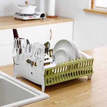 

Foldable Plastic Sink Drain Rack Sink To Dry Tableware Rack Kitchen Rack Single Layer Storage Shelf