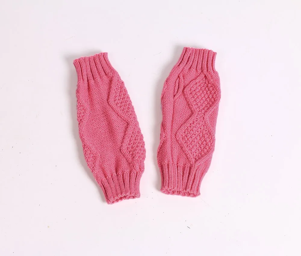 Fashion Knitted Arm Fingerless Winter Gloves Soft Warm Mitten Handschoenen Guantes Mujer Solid Winter Gloves Women Gants Femme