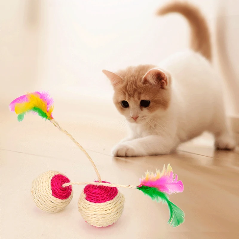 Котенок питомец игрушка Роллинг сизаль Когтеточка Смешные, для кошек и котят играть куклы игрушка для котенка домашних животных интерактивные кошачьи игрушки перо игрушка