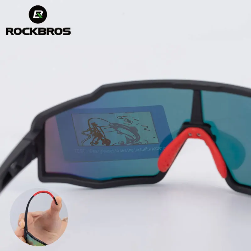 RockBros Cycling Photochromatic Glasses Outdoor Sports Goggles Black Blue UK New 