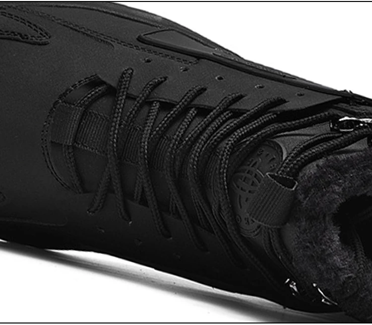 High Top Men Walking Shoes Men PU Leather Walking Shoes Plus Plush Warm Shoes Durable Anti-slip Comfort Sport Winter Shoes