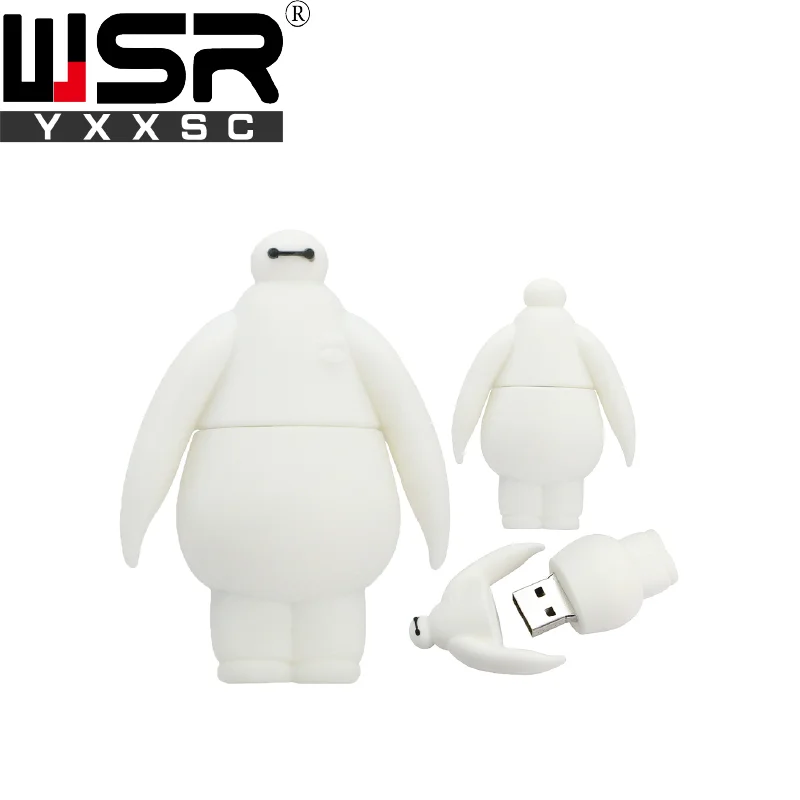 Cute cartoon BAYMAX model usb2 0 pen drive 32gb 64gb 128gb high speed waterproof usb key 2