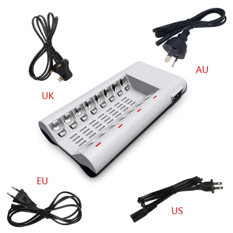 

8 Slots Smart Intelligent Charger Fast Charging Device with LED Display for AA/AAA Ni-MH/Ni-Cd Rechargeable Battery A5YA