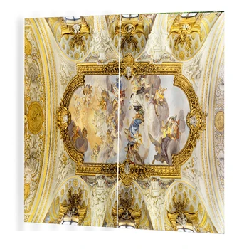 

Luxury Golden Color Blackout Curtains Window Treatment Shade Curtains for Living Room Window Curtain Drape Home Decoration