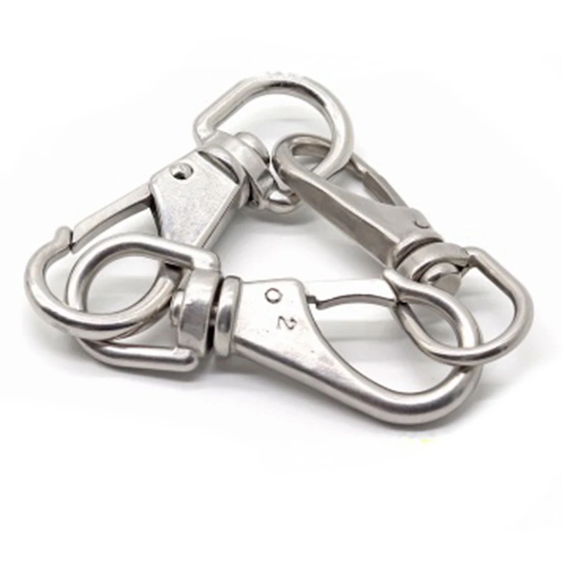 304 Stainless Steel Swivel Eye Snap Hooks Scuba Diving Clips Universal Marine Hardware Spring Buckles for Bird Feeders/Pet Chain