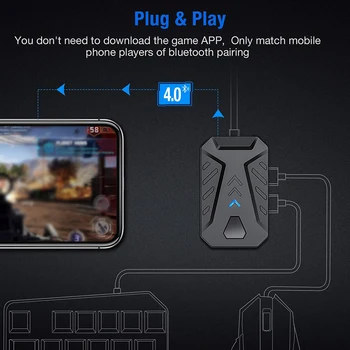 

Portable Mobile Gaming Keyboard Mouse Converter Adapter For IOS Android Charging While Playing Adapter Mobile Gamepad Controller