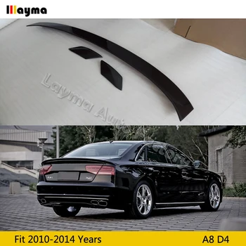 

ABT Style Carbon Fiber rear trunk spoiler For AUDI A8 D4 2010 2011 2012 2013 2014 year A8 CF rear wing spoiler (3pcs)