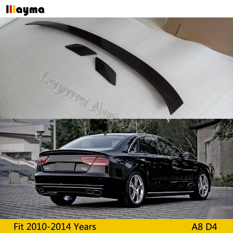 Задний спойлер на багажник из углеродного волокна в стиле ABT для AUDI A8 D4 2010 2011 2012 2013