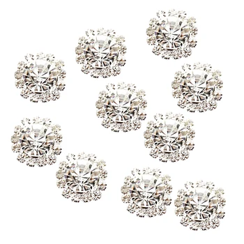 

10x Diamante Pearl Flatback Embellishment Wedding Favours Decorations 15mm