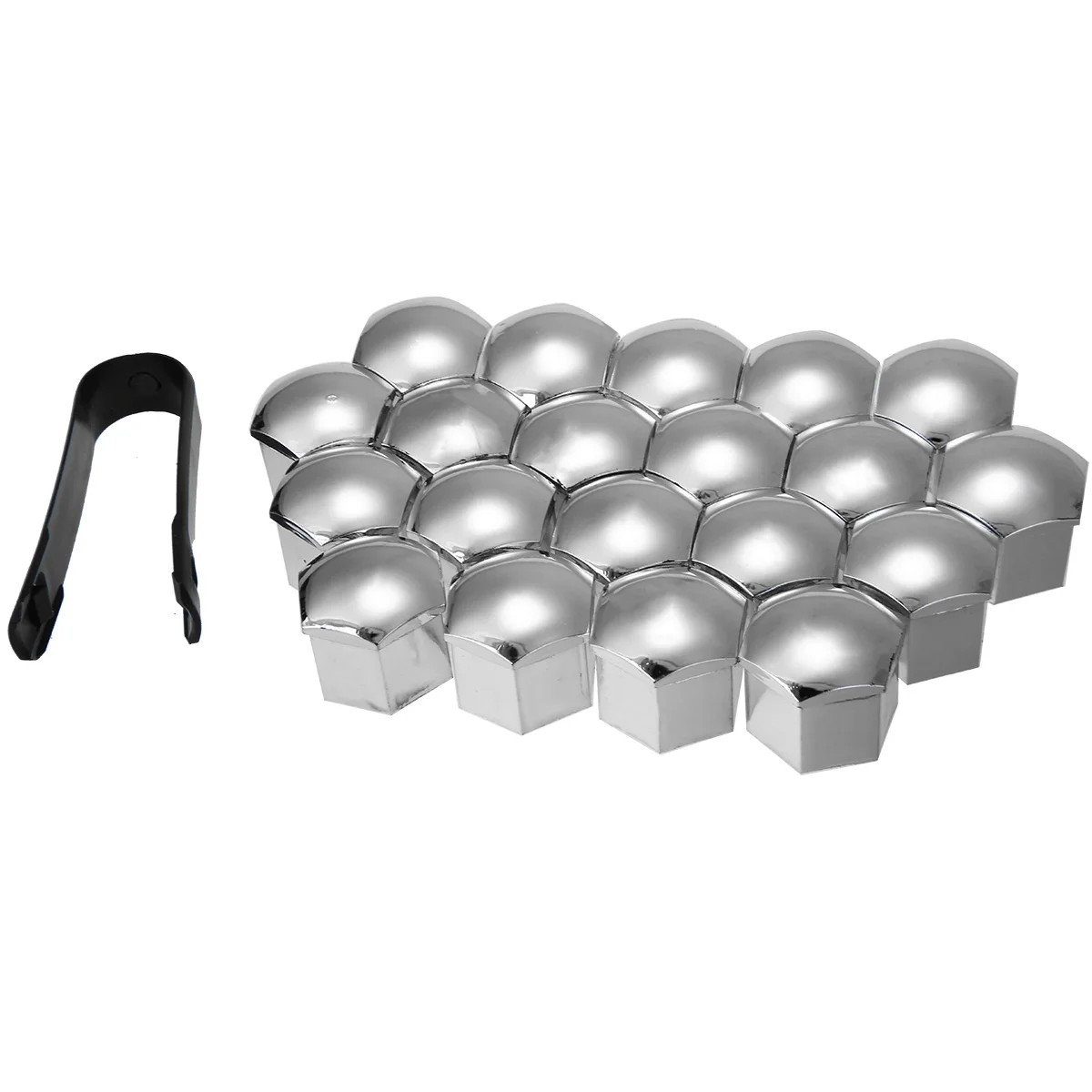 20PCs 21mm Black Plastic Bolts Covers Nut Protector and Removal Tool Car Wheel Universal