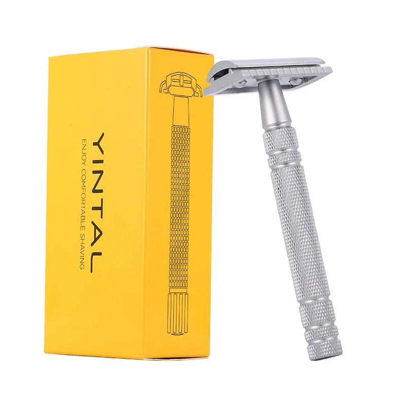 YINTAL Shaver Matte Silver Classic Safety Razor For Shaving Men Quality