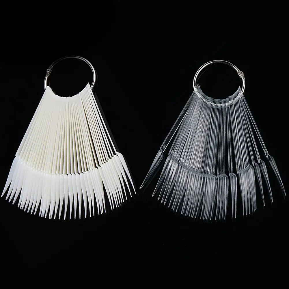 40 шт. лак для ногтей в форме веера, цветные карты, образец практики, ложные советы, дисплей, простой в использовании, дизайн с заостренной головкой, дизайн ногтей