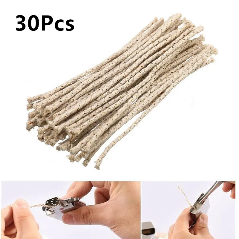 

Wholesale Lot of 30Pcs Copper Wire Cotton Core Wicks Thread in Dispenser For Oil Lighters