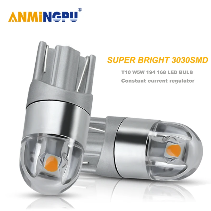 ANMINGPU 2x сигнальная лампа W5W Led Canbus 3030SMD T10 светодиодный светильник s для