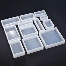 

Cuboid Cube Silicone Mold Epoxy Resin Mold For DIY Jewelry Making Pendant Storage Tray Mold Square Rectangle Casting Accessories