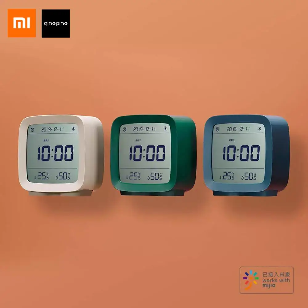Xiaomi Qingping 3 In1 Bluetooth Digital Alarm Clock Humidity Thermometer Temperature Monitoring Night Light with Mijia App | Электроника