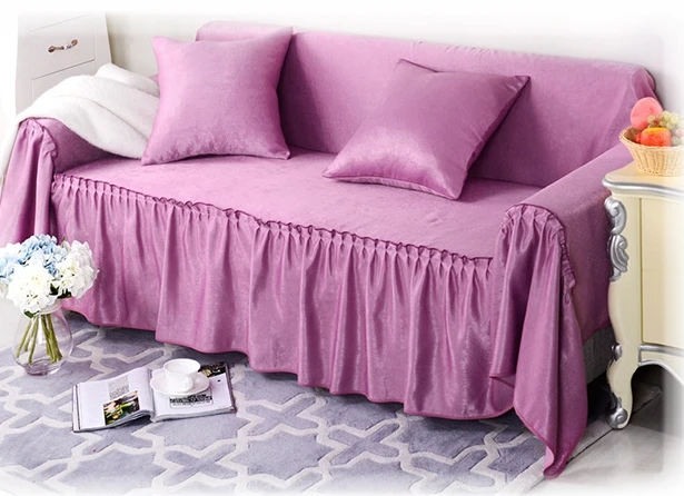 Сплошной цвет универсальный чехол для дивана для гостиной мебель одноместный/двухместный диван набор чехлов четыре сезона - Цвет: purple