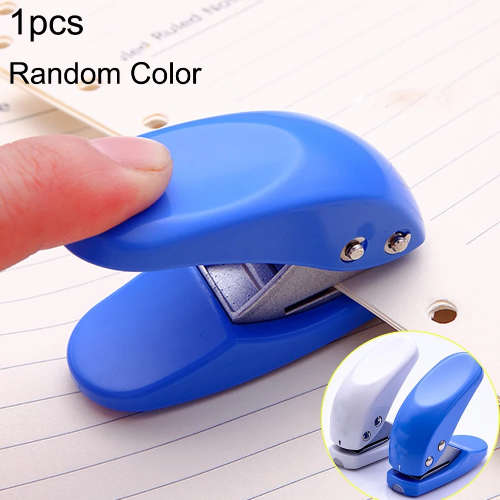 

DIY Hand Hole Punch Mini Card Paper Punch 1/4" Holes Non-Slip With Scrap Collector Paper Punch Kid Student Office Stationery