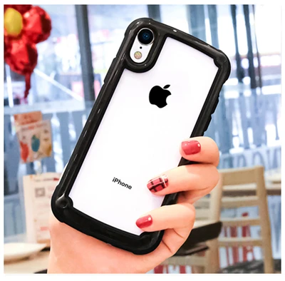 Защитный силиконовый чехол-бампер для телефона IPhone XR XS Max X, противоударный чехол для IPhone 6 6S 8 7 Plus, мягкие чехлы для телефонов - Цвет: Black