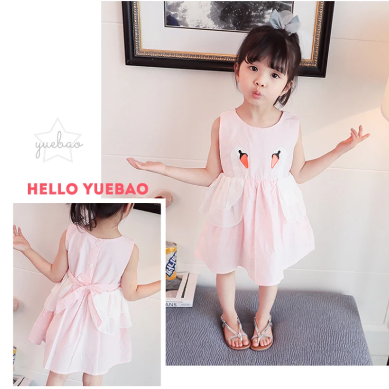 Girl Summer Dress Casual Cotton Vacation Wedding Baby Girl Dress Family Celebrations Sweet O-Neck Princess