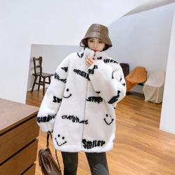 winter coat women sheep fur wool overcoat  fashion particle sheep fur coats sheep shearing fur jacket Russian popular